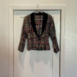 One of a kind, Vintage handmade Guatemalan Jacket with Black Accents